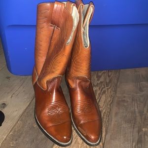 Mens cowboy boots leather size 10.5